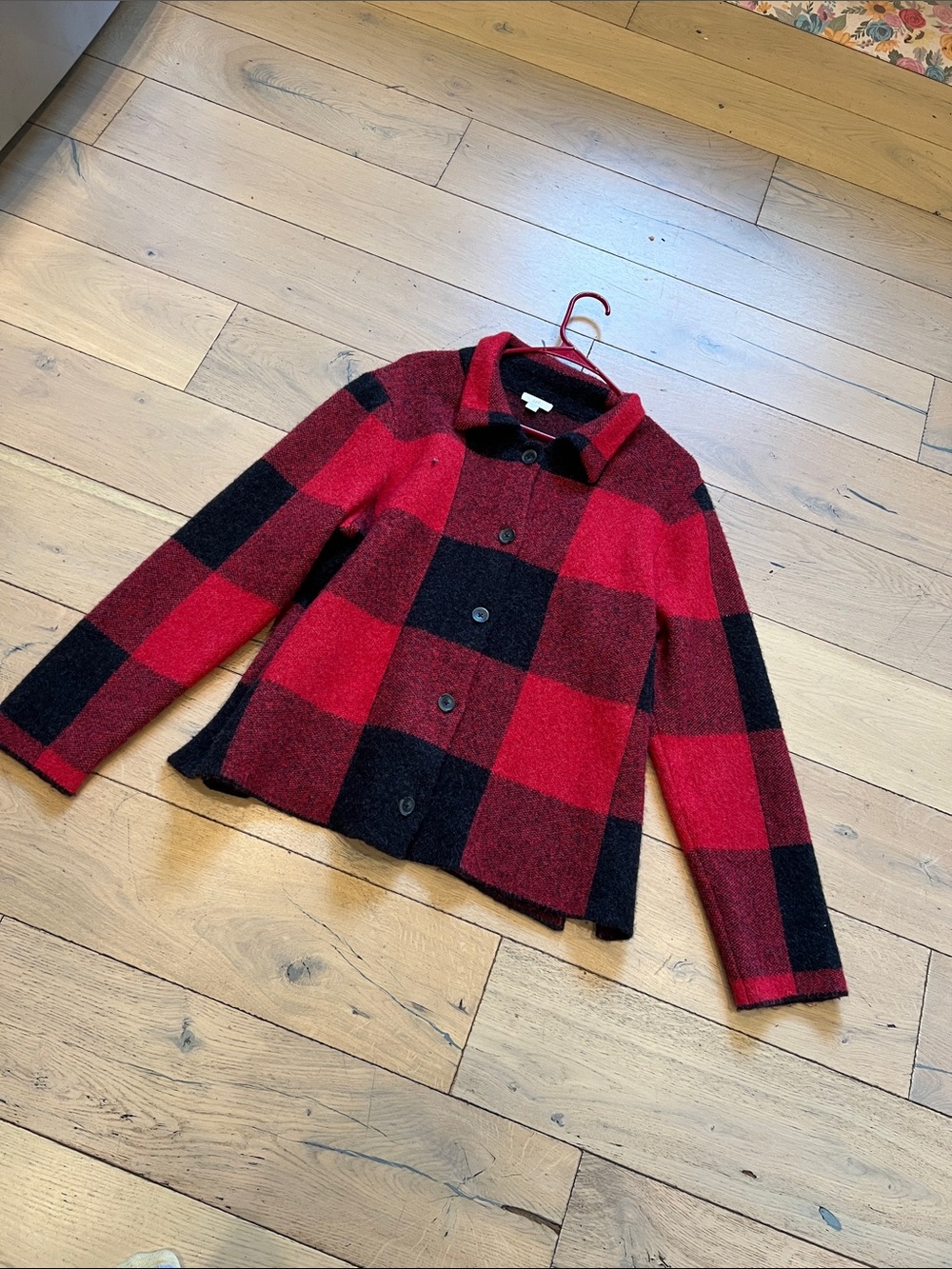 J. Jill Red and Black Buffalo Plaid sweater